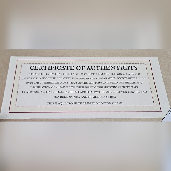 Limited Edition 1972 Summit Series (Canada vs Soviet Union) - Paul Henderson - Picture 10 of 10